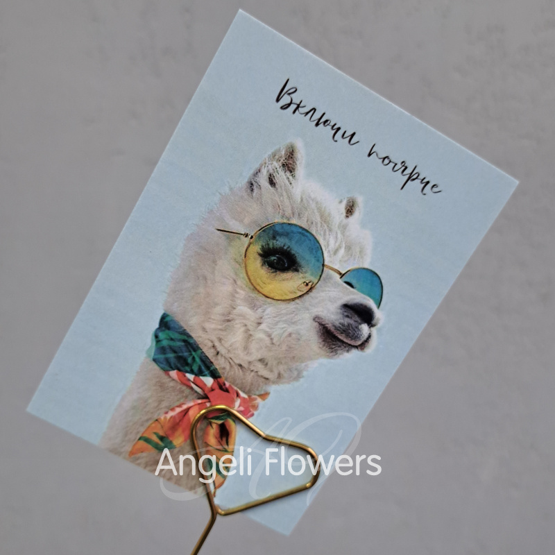 Открытка мини Лама «Включи поярче»