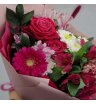 Малиновый букет с герберой 1