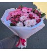 Букет Малиновых Альстромерий и Розовых Хризантем 1