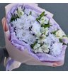 Букет Сиреневых Хризантем и Белых Альстромерий